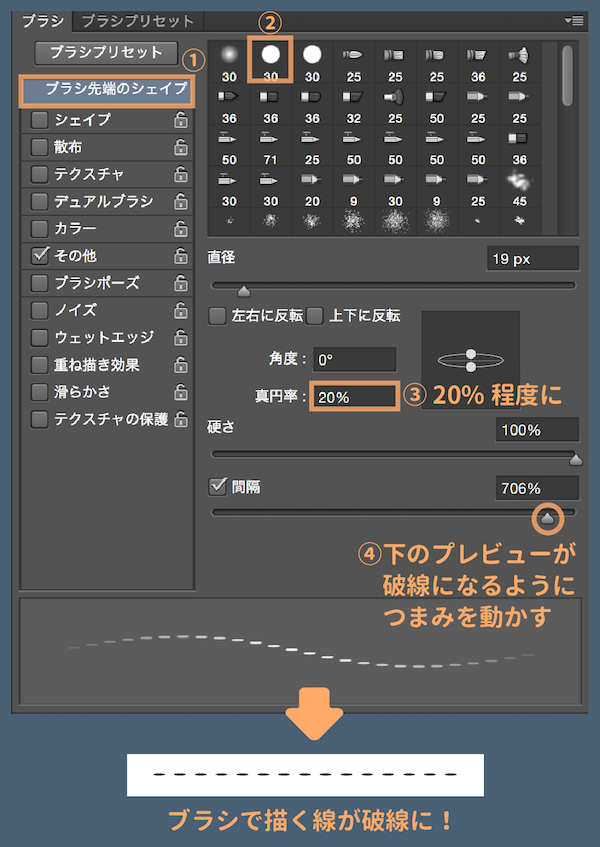 初心者向け Photoshopのブラシの使い方と設定