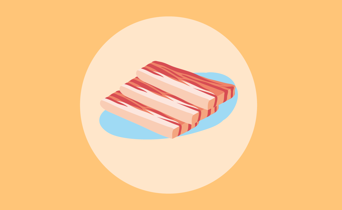 皿に載った薄切りの生肉のイラスト