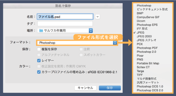 Photoshopの保存方法まとめ 形式は 画像を圧縮するには