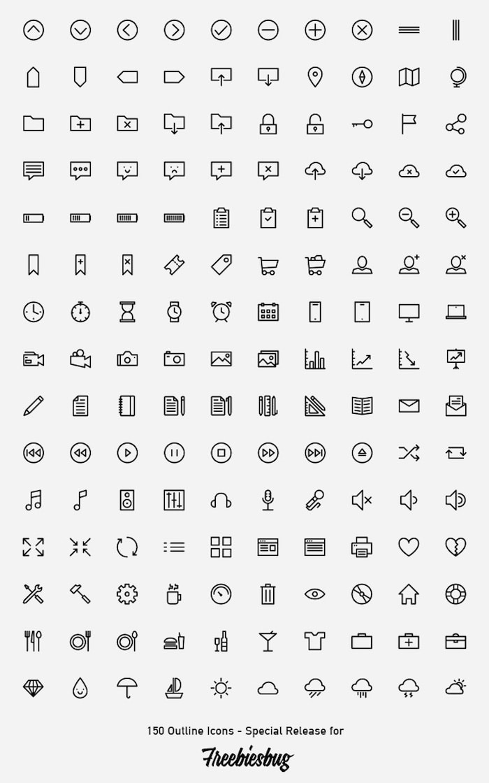 Outlined Icons PSD all min