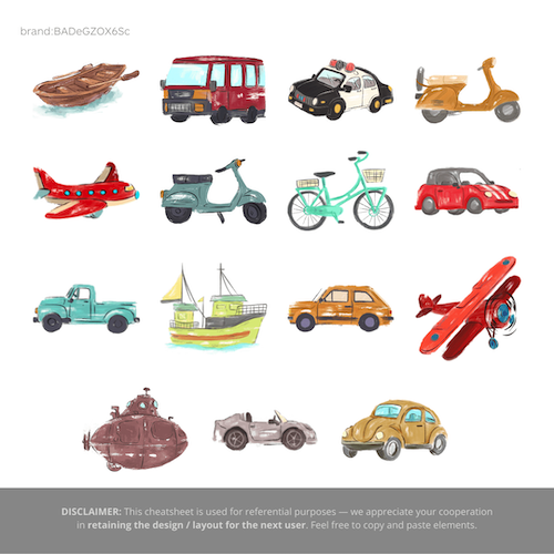 自転車などのイラスト