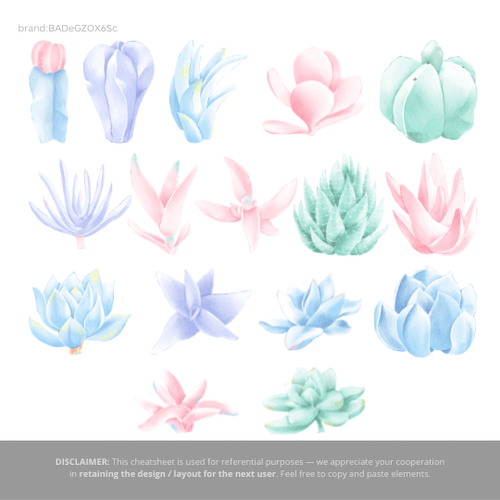 水彩の植物のイラスト