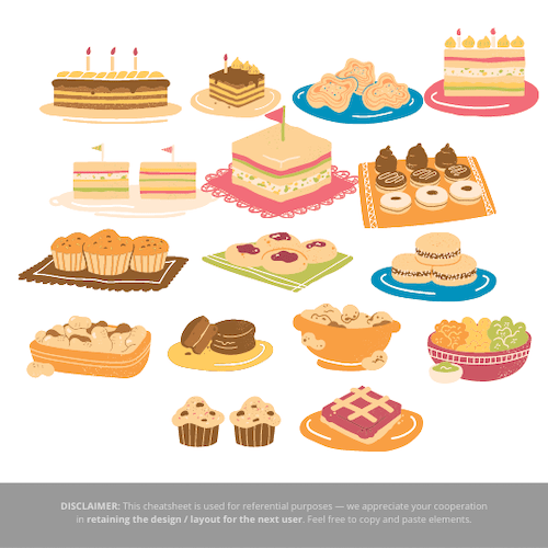 誕生日のお菓子のイラスト