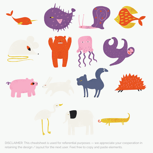 動物のデフォルメイラスト