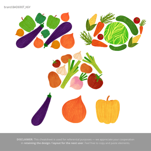 野菜のまとまったイラスト