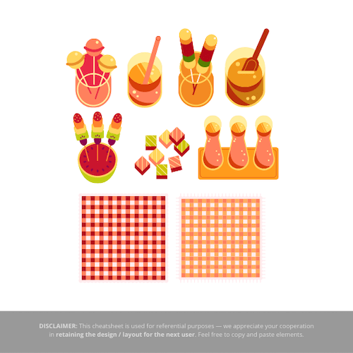 ピクニックの食べ物のイラスト