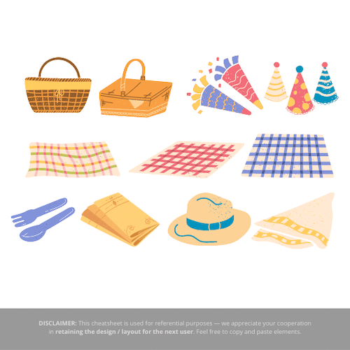 ピクニックの道具のイラスト
