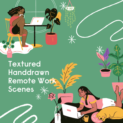 リモートワークする人のイラスト
