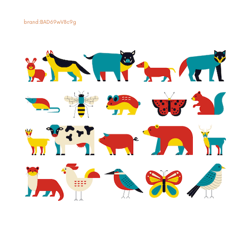 おしゃれな動物のイラスト