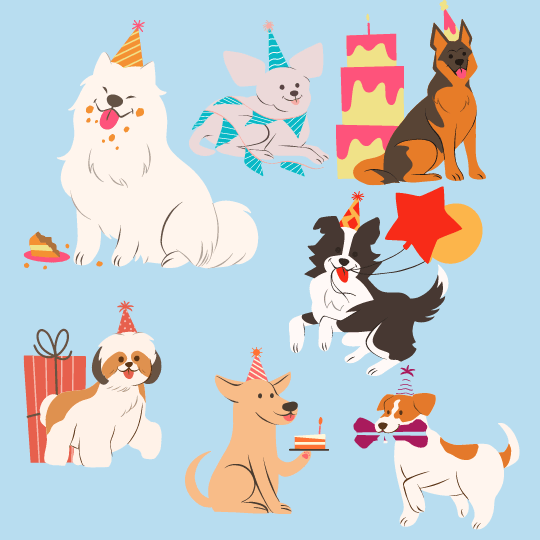 グレートピレニーズなど犬のイラスト