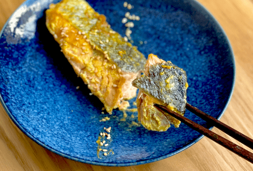 レンジでできる鮭おかず、鮭のカレーマヨ焼きの完成