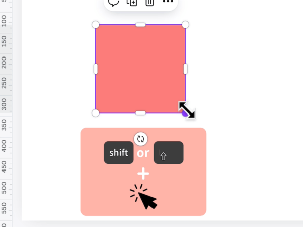 Shiftキーを押しながらサイズ変更