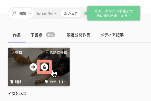 限定公開にもできる